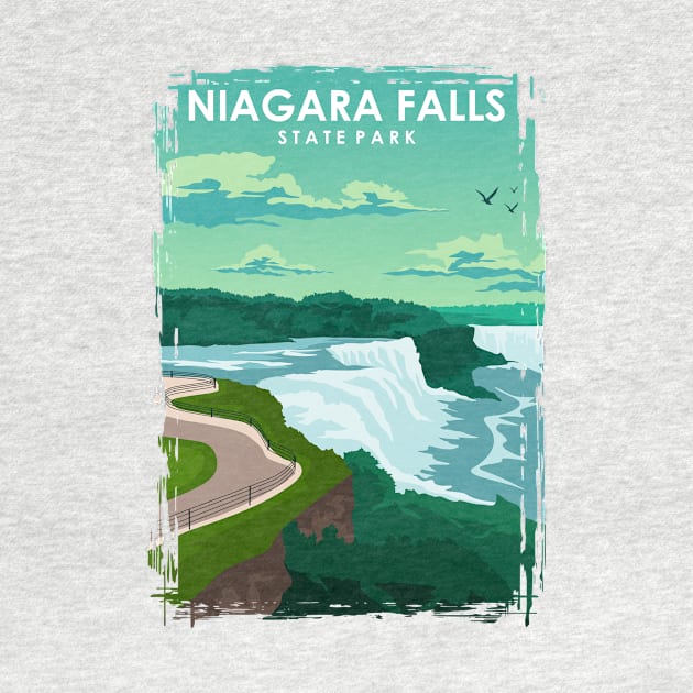 Niagara Falls State Park Travel Poster by jornvanhezik